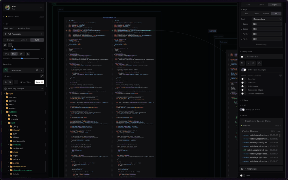 Collapsed unchanged lines with context controls