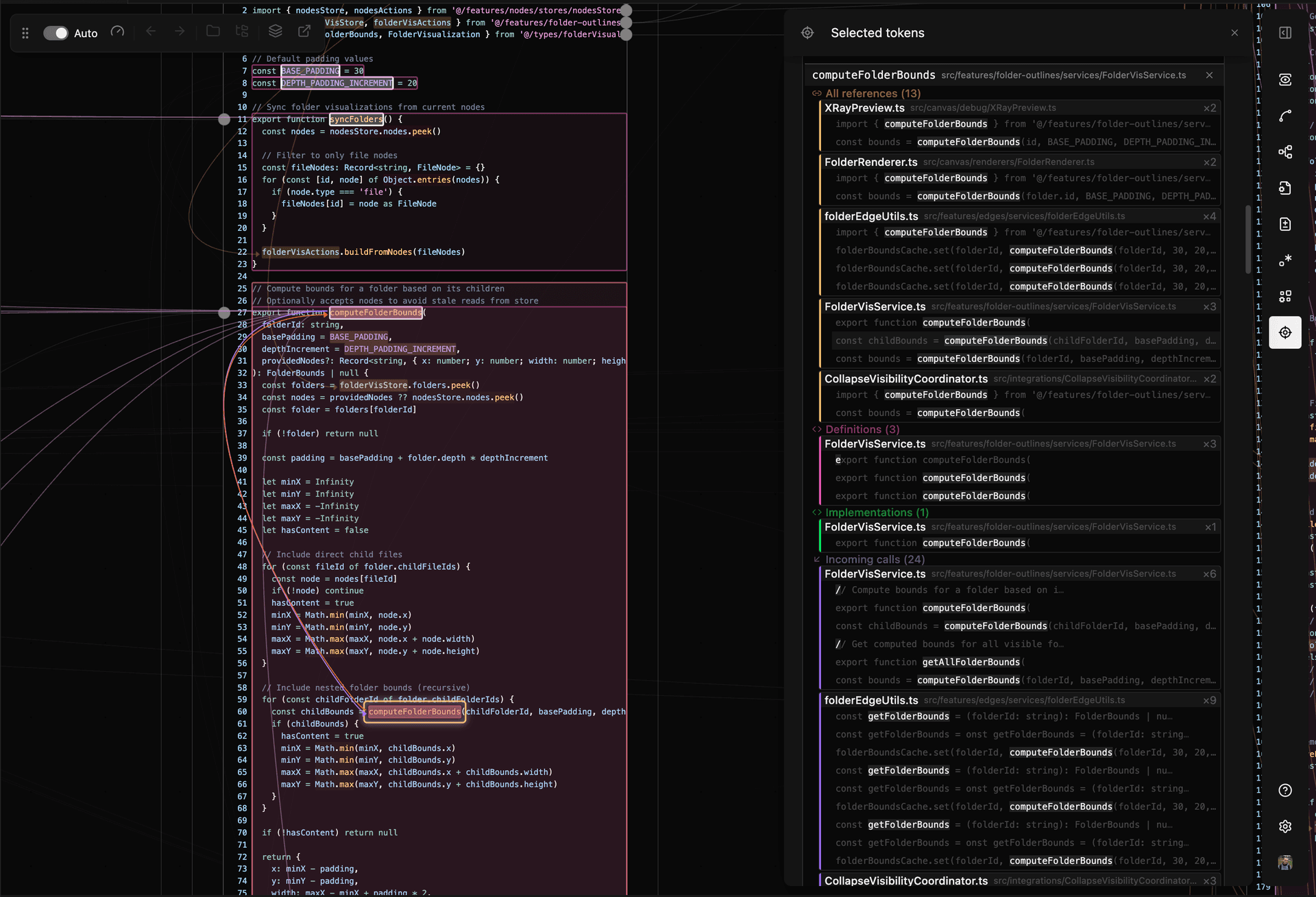 Token panel overview